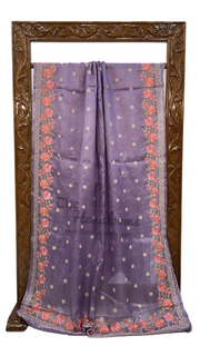 Tussar Silk Handloom Banarasi Saree With Chikankari - The Handlooms