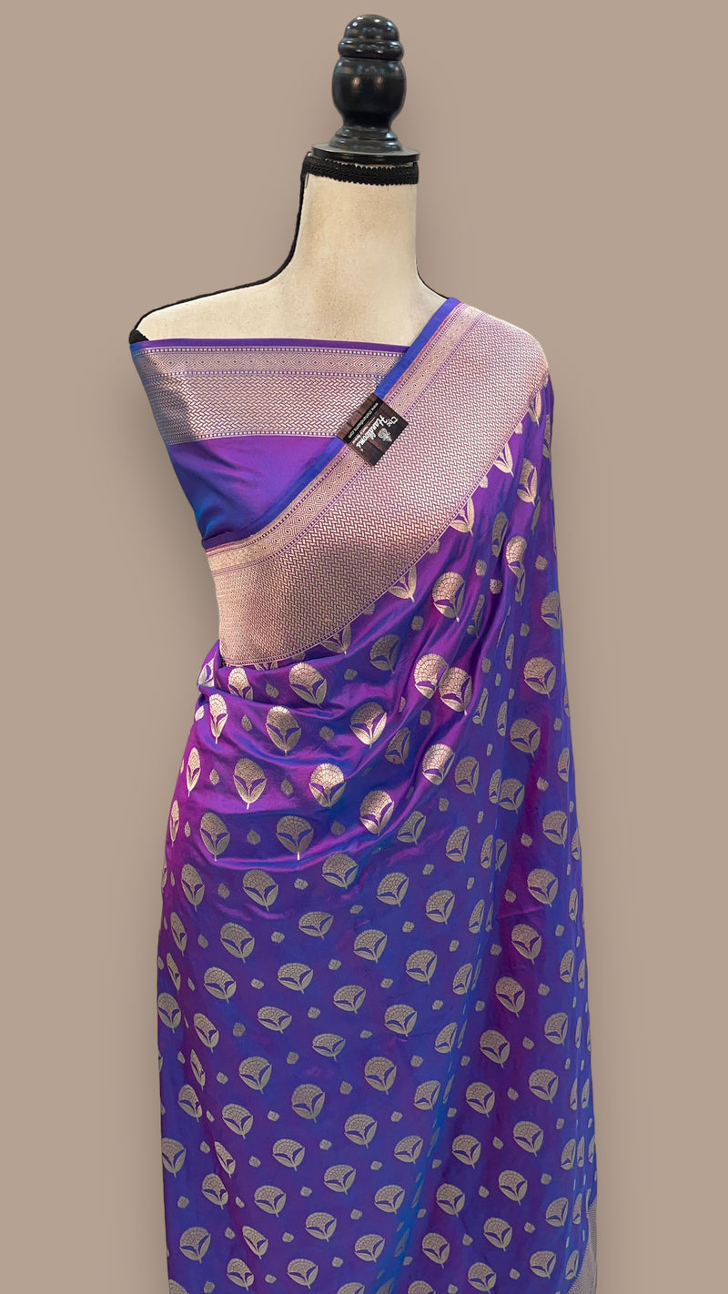 Pure Katan Silk Banarasi Handloom Saree - All over jaal work - The Handlooms