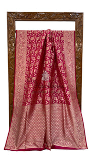 Pure Katan Silk Banarasi Handloom Saree - All Over Jaal Work - The Handlooms