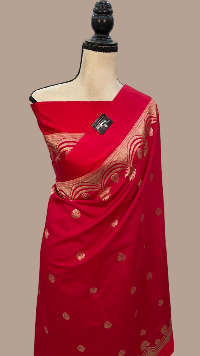 Pure Moonga Khaddi Handloom Banarasi Saree - The Handlooms