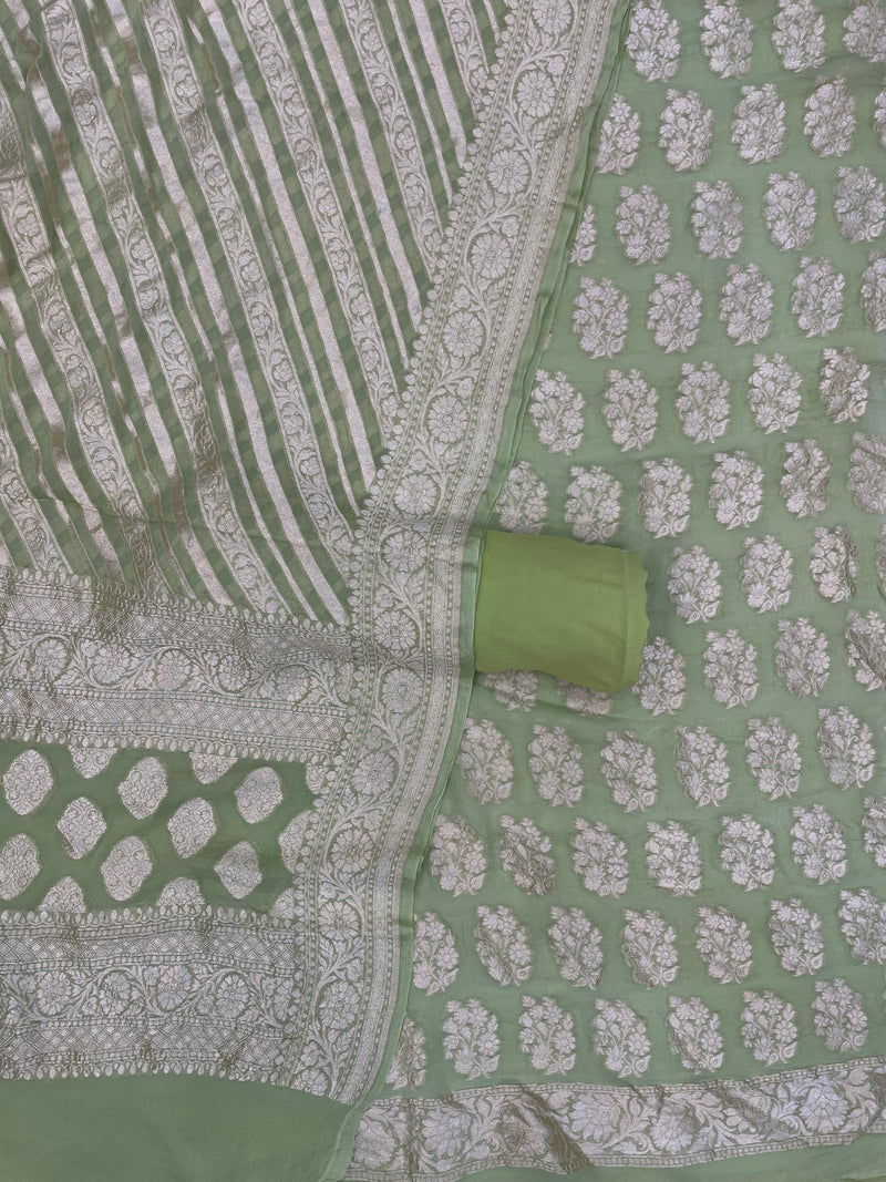 Khaddi Georgette Handlooms Banarasi Dress material - The Handlooms