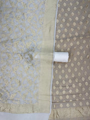 Tissue Handloom Banarasi Dress material with Khaddi Georgette Dupatta - The Handlooms