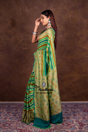 Pure Khaddi Georgette Banarasi Saree -  Antique zari - The Handlooms