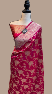 Pure Katan Silk Banarasi Handloom Saree - All over Sona Roopa Jaal work - The Handlooms