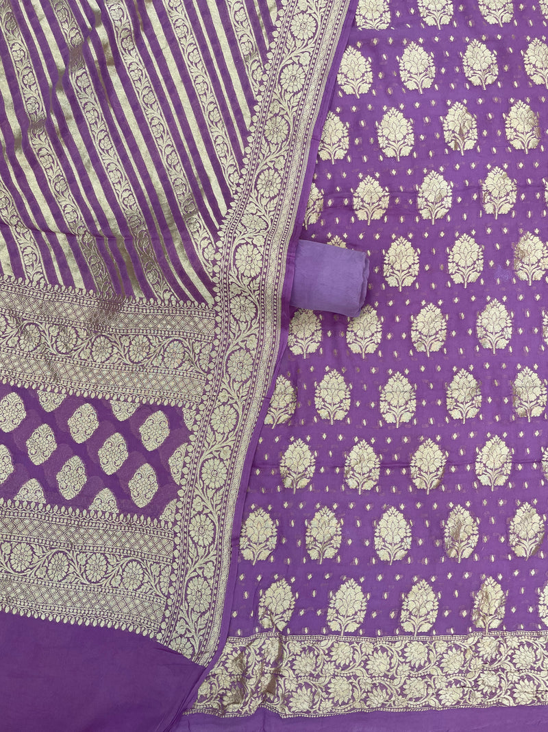 Khaddi Georgette Handlooms Banarasi Dress material - The Handlooms