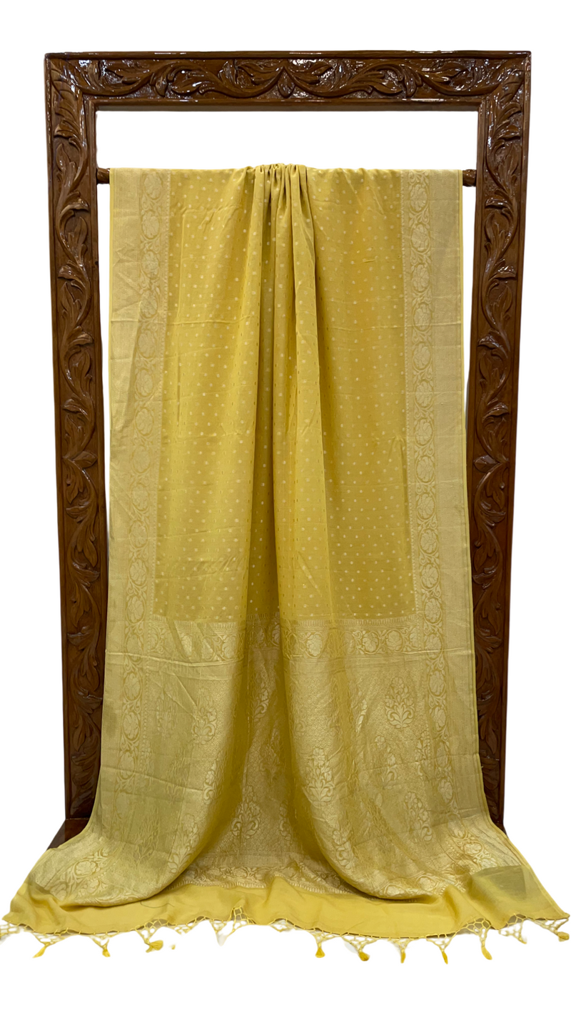 Moonga Georgette Handloom Banarasi Saree - The Handlooms