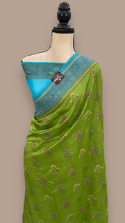 Pure Butter Crepe Banarasi Saree - The Handlooms