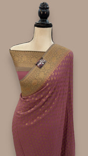 Khaddi Georgette Banarasi Saree -  Antique zari - The Handlooms