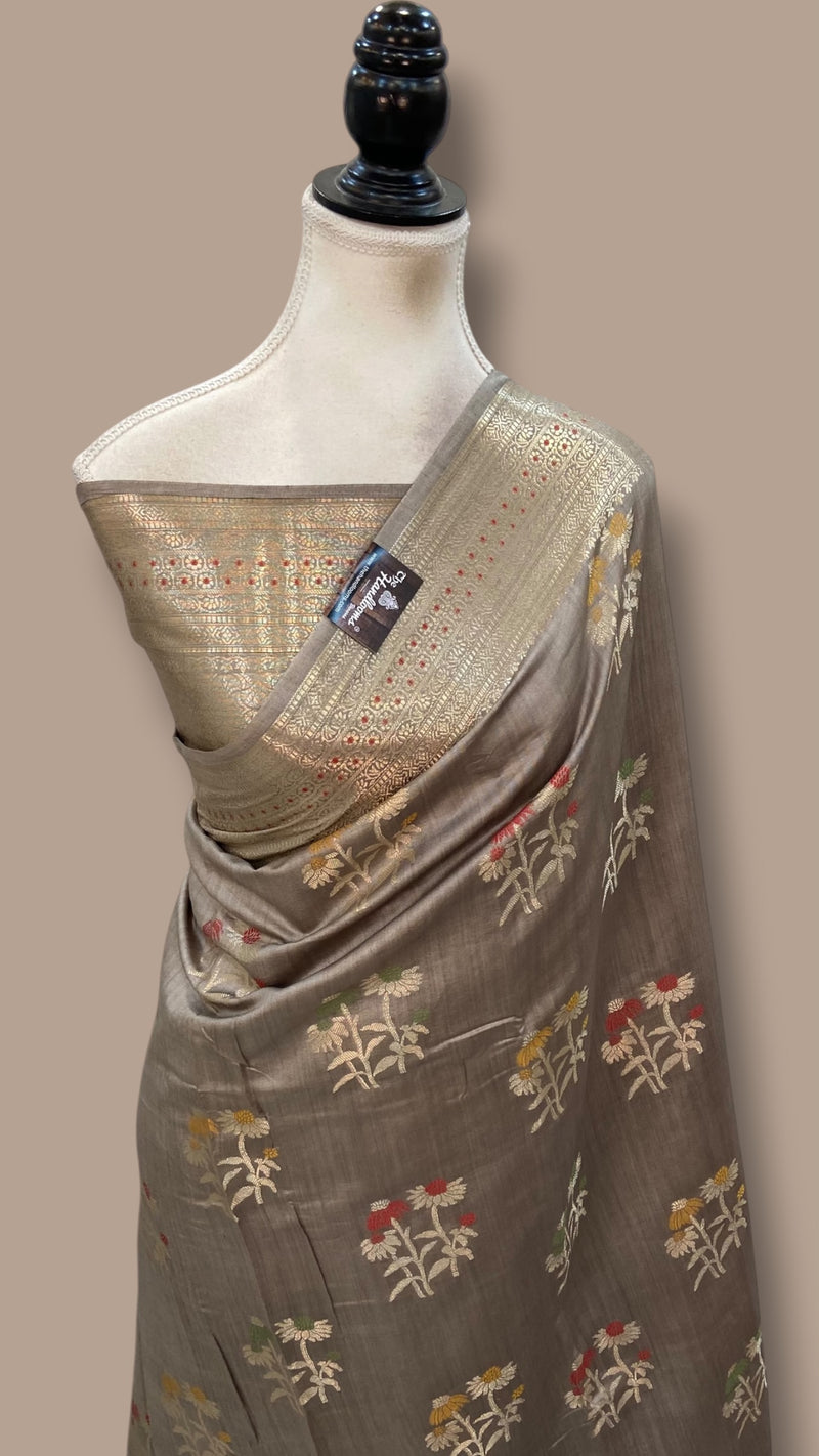 Pure Chiniya Malda Silk Handloom Banarasi Saree