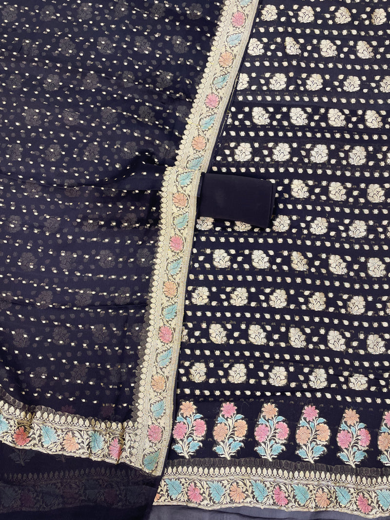 Khaddi Georgette Banarasi Dress material - The Handlooms