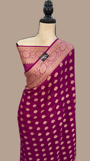 Pure Chiffon Khaddi Banarasi Saree - The Handlooms