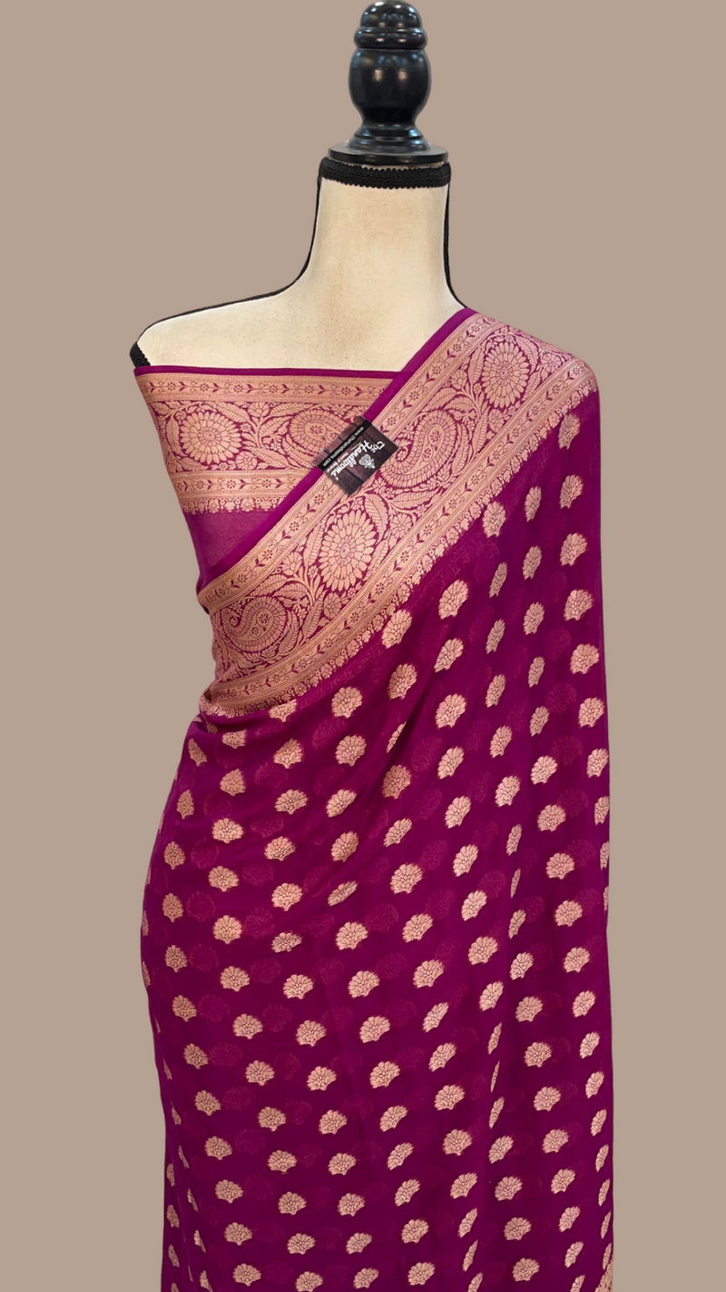 Pure Chiffon Khaddi Banarasi Saree - The Handlooms