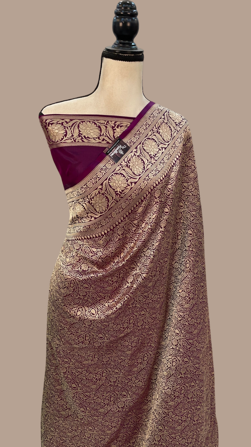 Pure Katan Silk Banarasi Handloom Saree - Tanchui Brocade - The Handlooms