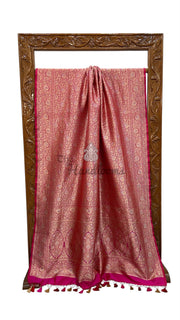 Regal Pure Katan Silk Banarasi Saree – Handwoven Tanchui Brocade With Meenakari - The Handlooms