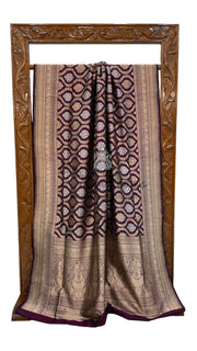 Pure Katan Silk Banarasi Handloom Saree - All over Sona Roopa Jaal work - The Handlooms