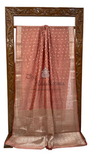 Pure Kora Tissue Crush Handloom Banarasi Saree - The Handlooms