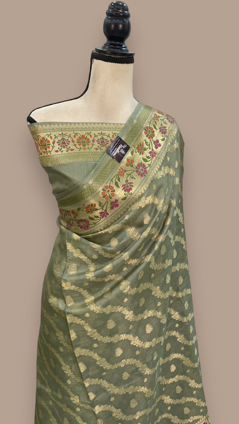 Pure Tussar Silk Handloom Banarasi Saree - The Handlooms