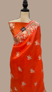 Pure Organza Chikankari Handloom Banarasi Saree - The Handlooms