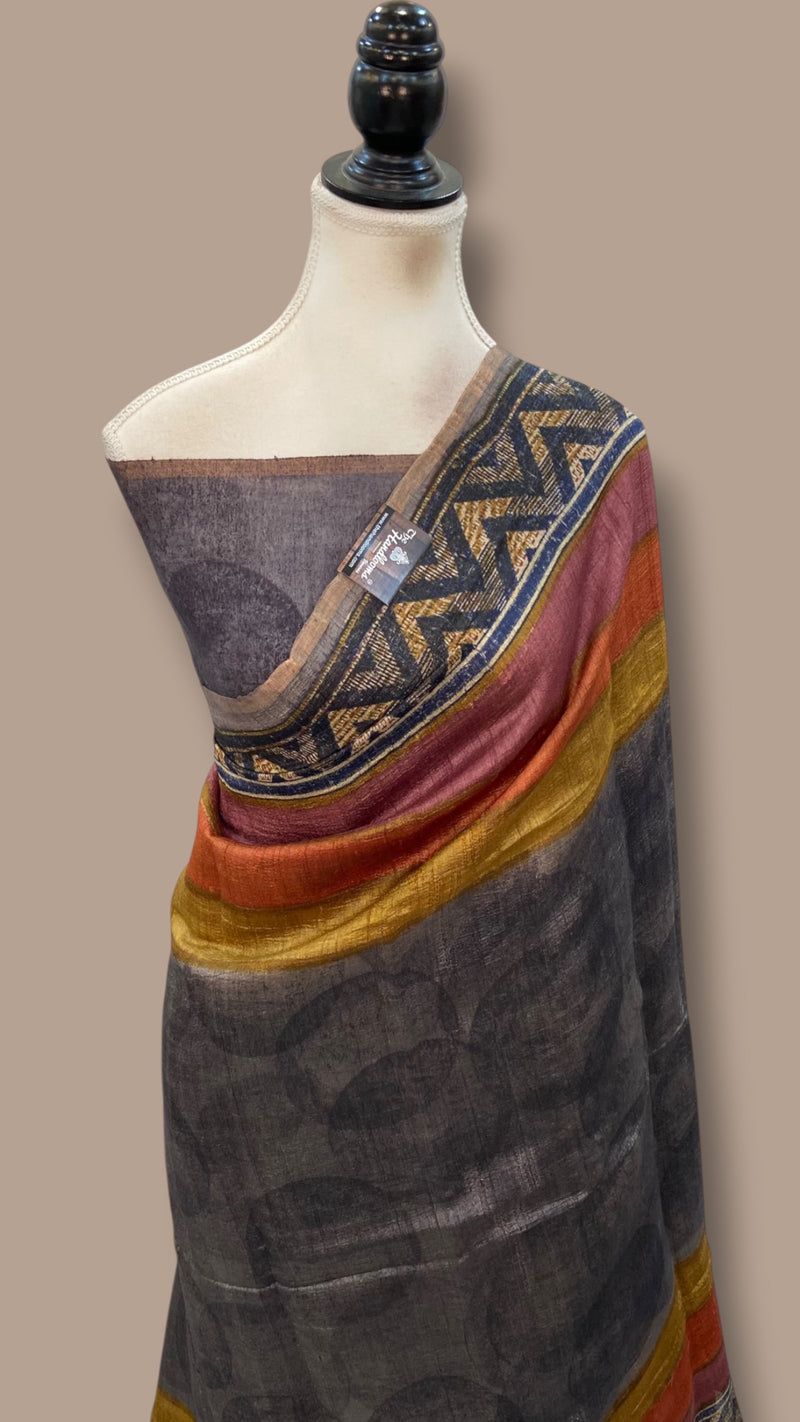 Pure Tussar Silk Handloom Banarasi Saree