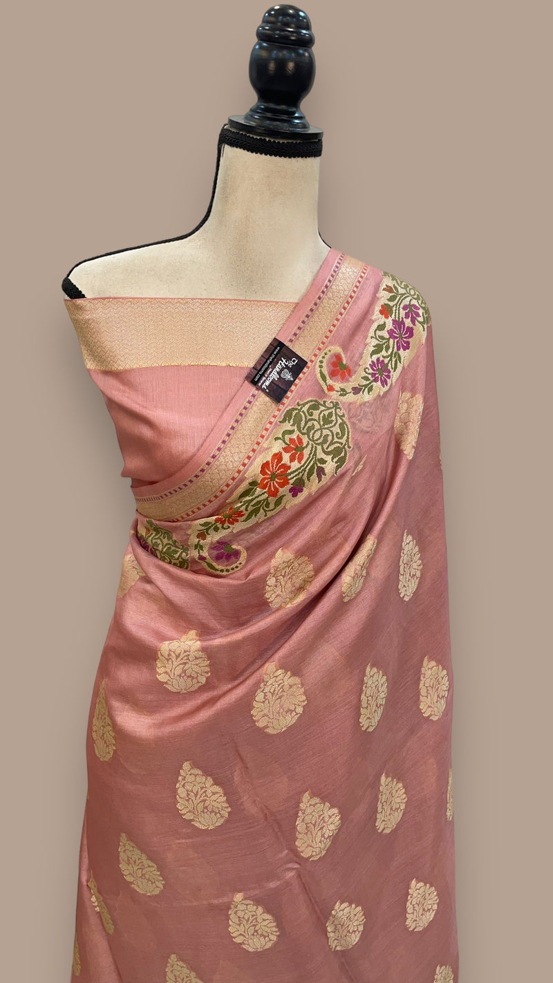 Pure Tussar Silk Handloom Banarasi Saree - The Handlooms
