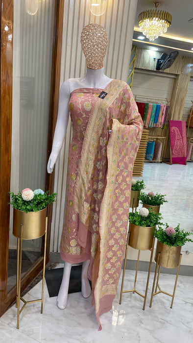 Pure Khaddi Georgette Banarasi Dress material