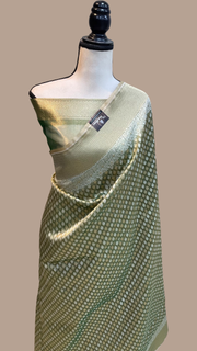 Pure Tissue Reshmi Zari Banarasi Brocade Handloom Saree - The Handlooms