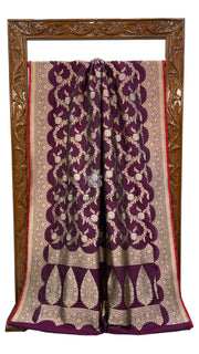 Pure Katan Silk Banarasi Handloom Saree - All over Sona Roopa Jaal work - The Handlooms