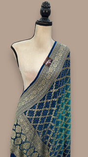 Pure Georgette Banarasi Bandhej Handloom Dupatta - The Handlooms