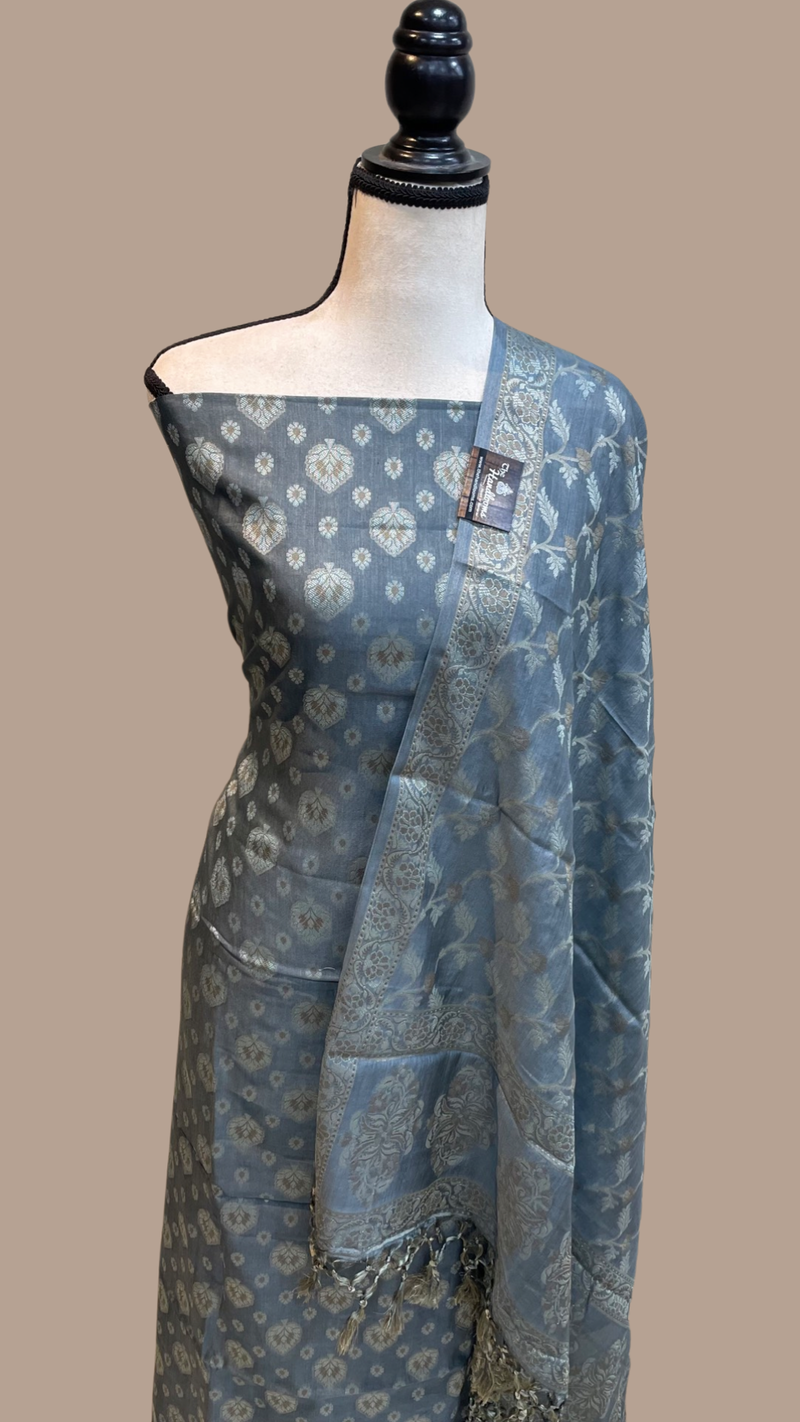 Pure Butter Silk Banarasi Dress material - The Handlooms