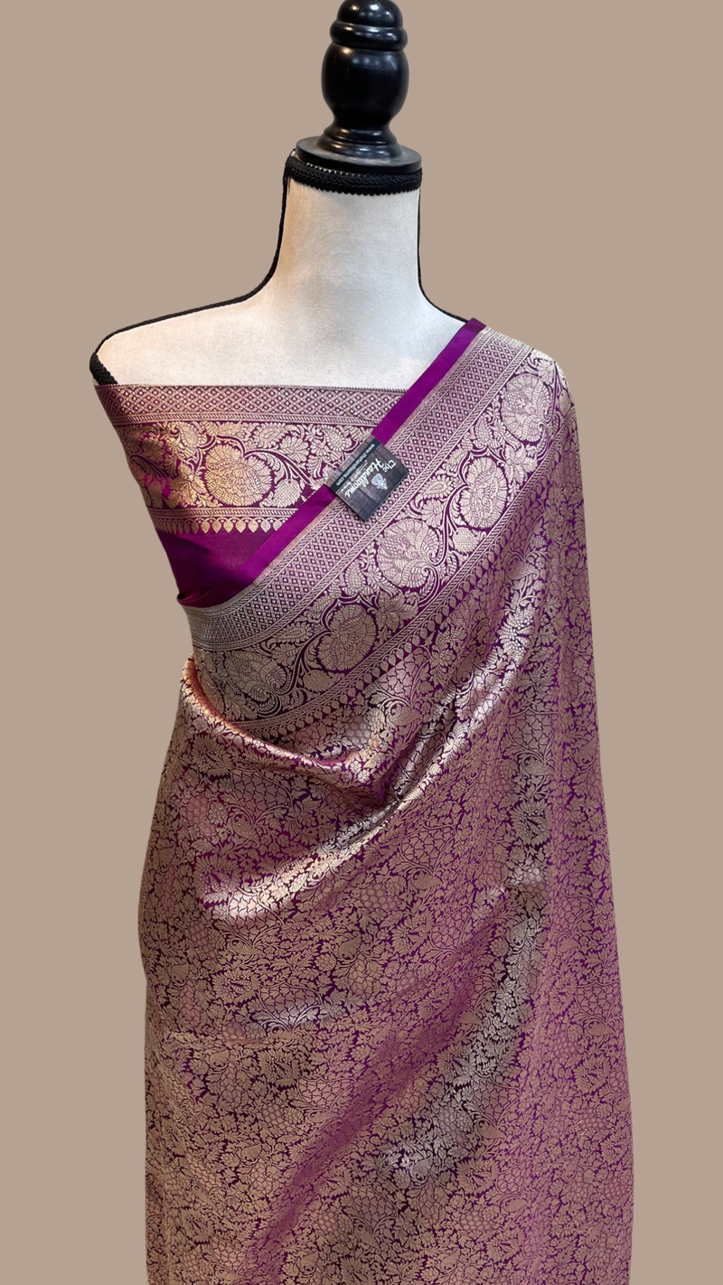 Pure Katan Silk Banarasi Handloom Saree - Tanchui Brocade - The Handlooms