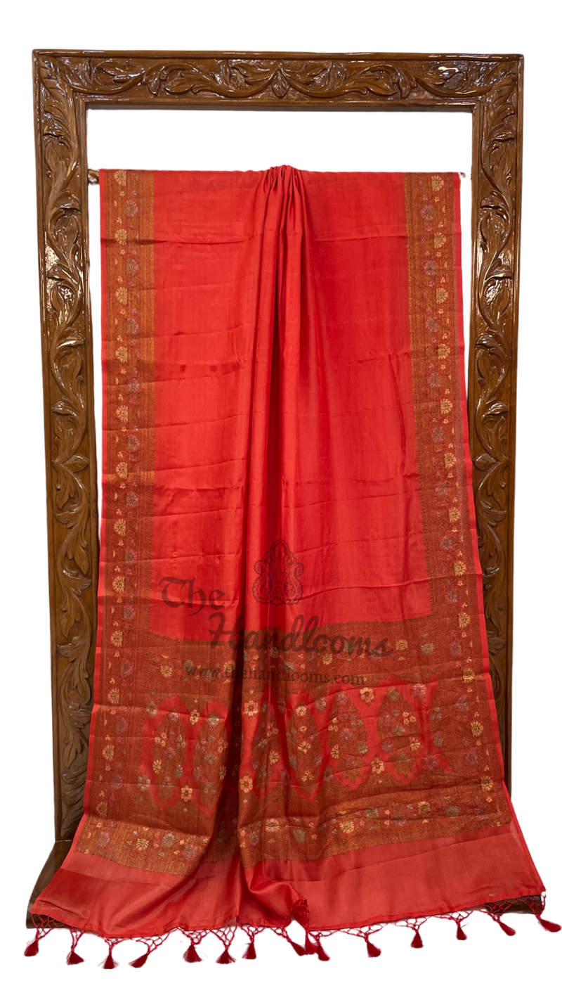 Pure Butter Crepe Banarasi Saree - The Handlooms