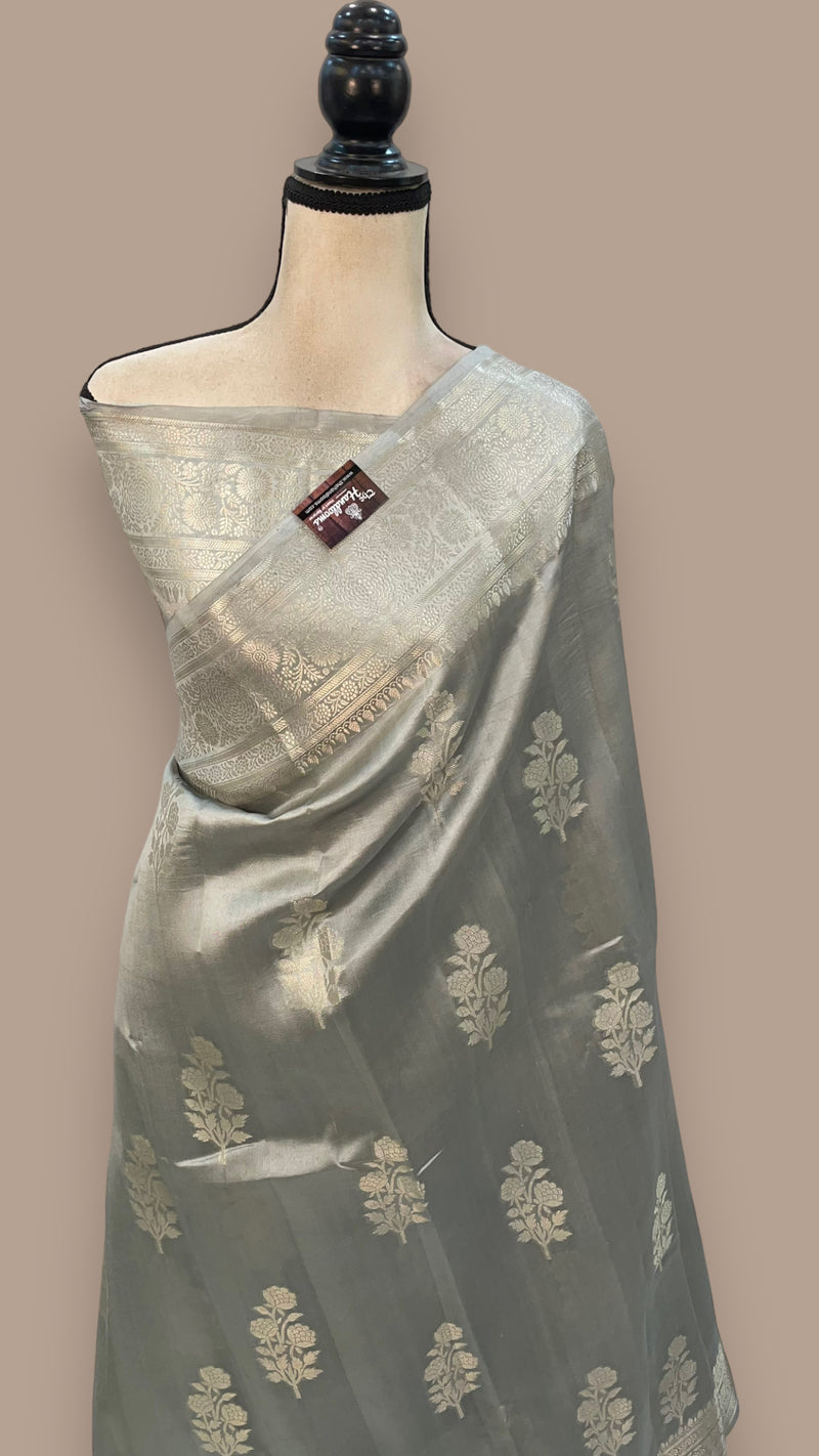 Pure Mango Silk Banarasi Handloom Saree - The Handlooms