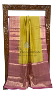 Pure Chiniya Silk Khaddi Handloom Banarasi Saree - The Handlooms