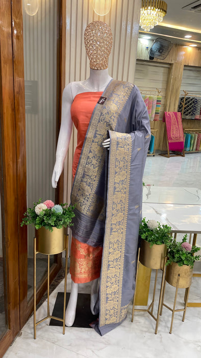 Pure Katan Silk Handlooms Banarasi Dress material