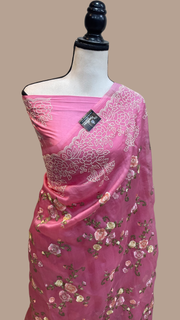 Pure Organza Chikankari Handloom Banarasi Saree - The Handlooms