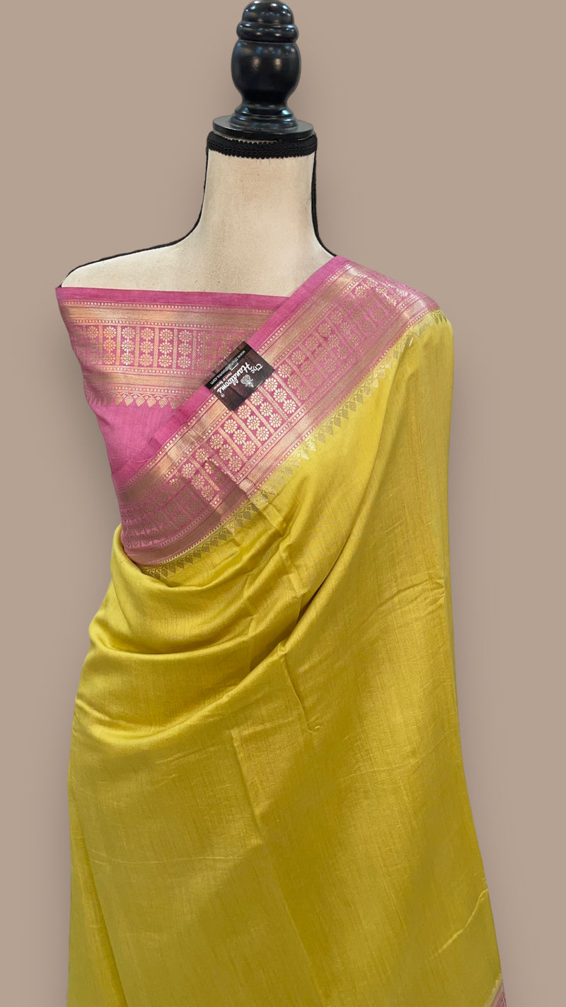 Pure Chiniya Silk Khaddi Handloom Banarasi Saree - The Handlooms