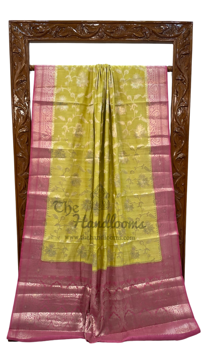 Pure Chiniya Silk Handloom Banarasi Saree - The Handlooms