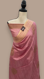 Pure Matka Tussar Silk Handloom Banarasi Saree - The Handlooms