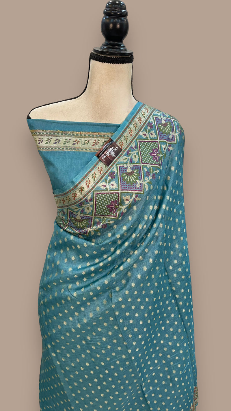 Pure Tussar Silk Handloom Banarasi Saree - The Handlooms