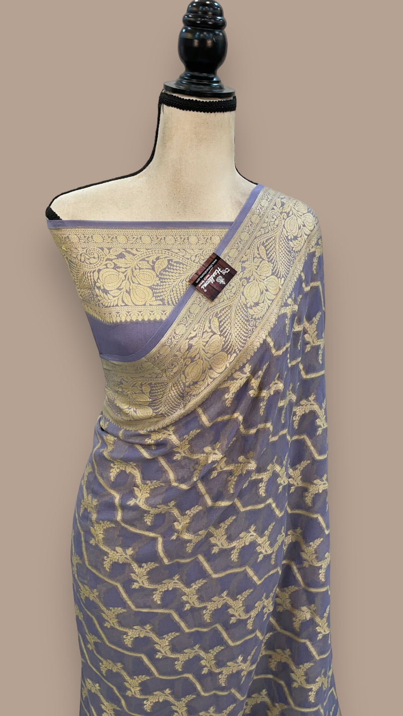 Pure Chiffon Khaddi Banarasi Saree - The Handlooms