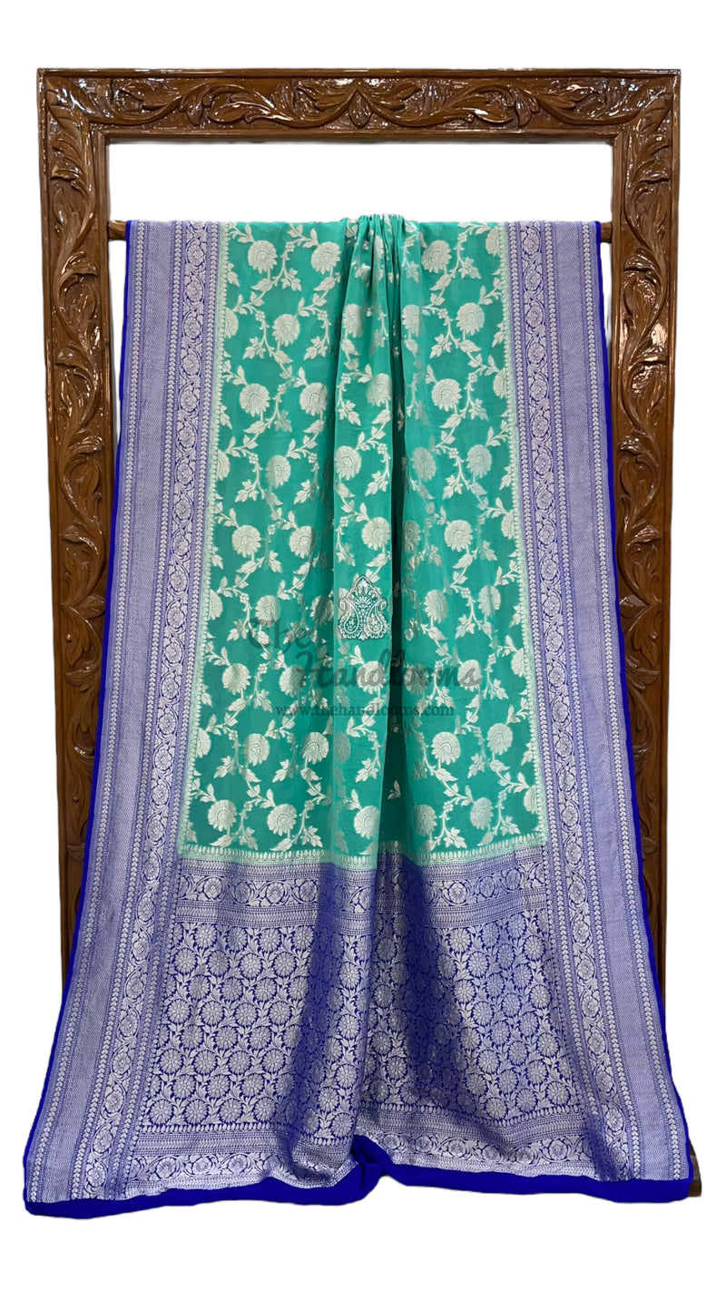 Pure Khaddi Georgette Handloom Banarasi Saree - The Handlooms