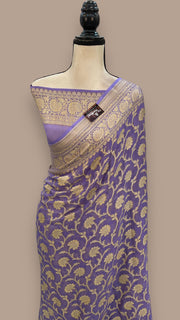 Pure Chiffon Khaddi Banarasi Saree - The Handlooms