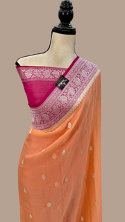 Pure Georgette Handloom Banarasi Saree - The Handlooms