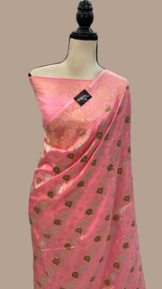 Pure Katan Silk Banarasi Handloom Saree - All over Jaal work - With Meenakari - The Handlooms