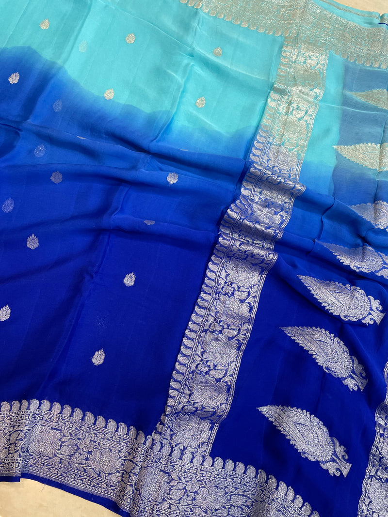 Pure Georgette Banarasi Handloom Saree - The Handlooms