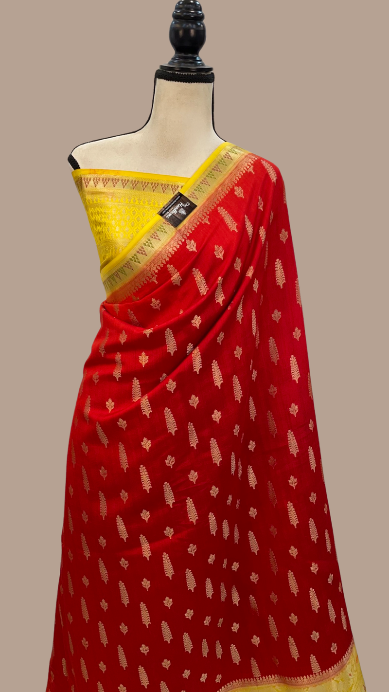 Pure Chiniya Silk Handloom Banarasi Saree - The Handlooms