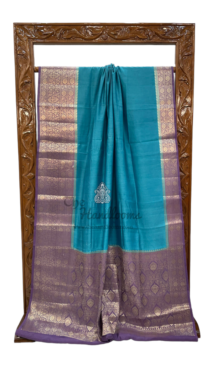 Pure Chiniya Silk Khaddi Handloom Banarasi Saree - The Handlooms