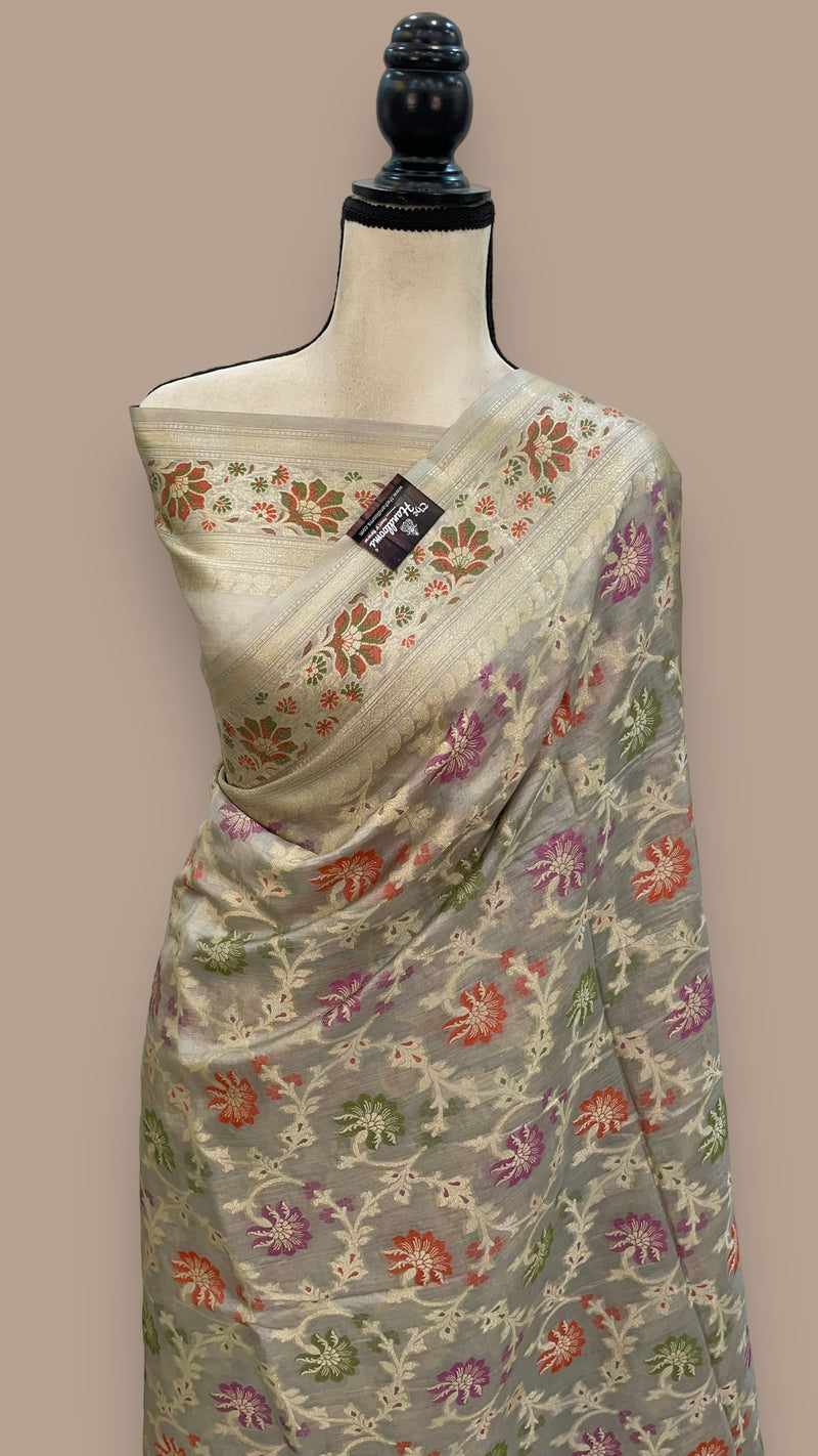 Pure Tussar Silk Handloom Banarasi Saree - The Handlooms