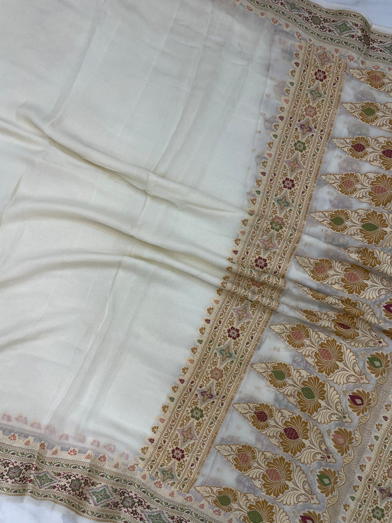 Pure Chiffon Khaddi Banarasi Saree - The Handlooms