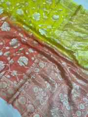 Khaddi Georgette Handloom Banarasi Saree - The Handlooms